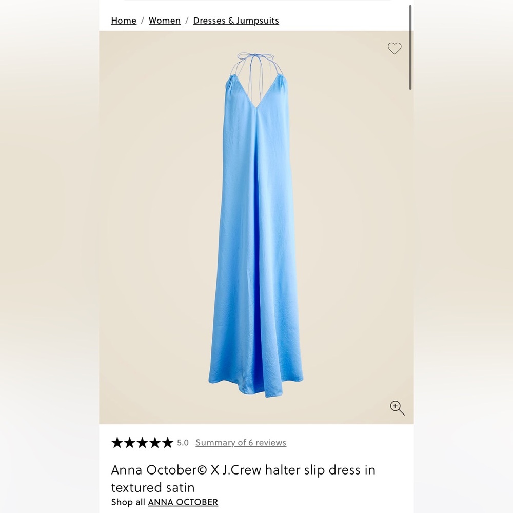J. Crew Blue Halter Slip Dress
